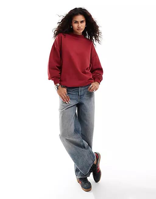 Daisy Street relaxed sweatshirt in cherry red Cover