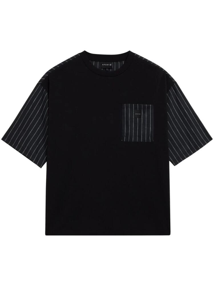 SPORT b. by agnès b. pinstriped cotton T-shirt - Black Cover