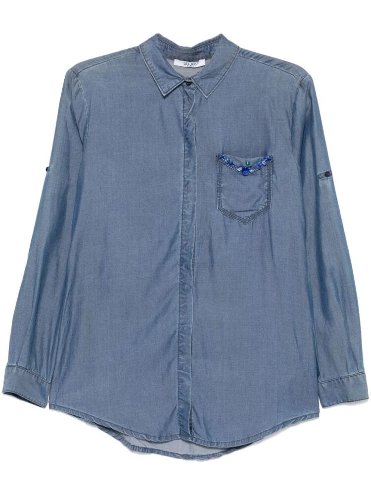 LIU JO crystal-embellished shirt - Blue Cover