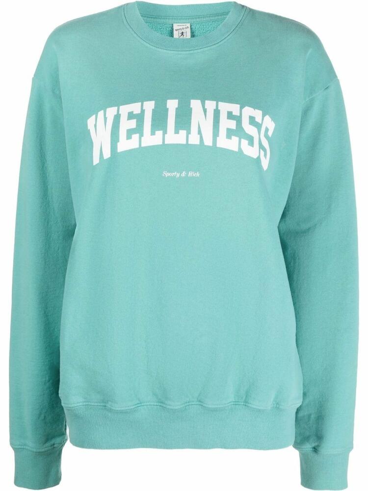 Sporty & Rich slogan-print cotton sweatshirt - Blue Cover