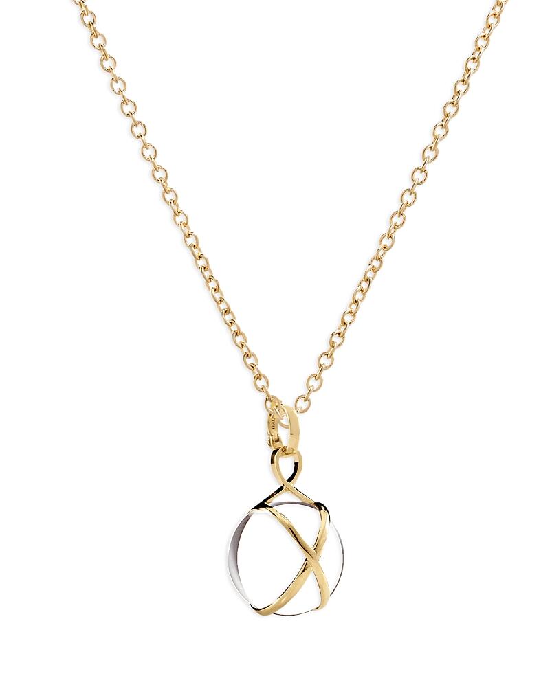 L. Klein 18K Yellow Gold Prisma Crystal Quartz 14mm Pendant Classic Chain Necklace, 16-18 Cover