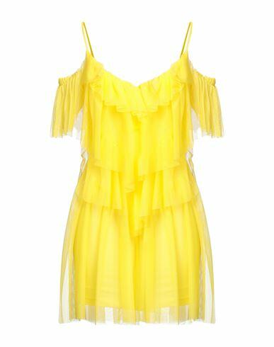 Relish Woman Mini dress Yellow Polyester, Elastane Cover