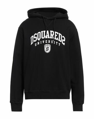 Dsquared2 Man Sweatshirt Black Cotton, Elastane Cover