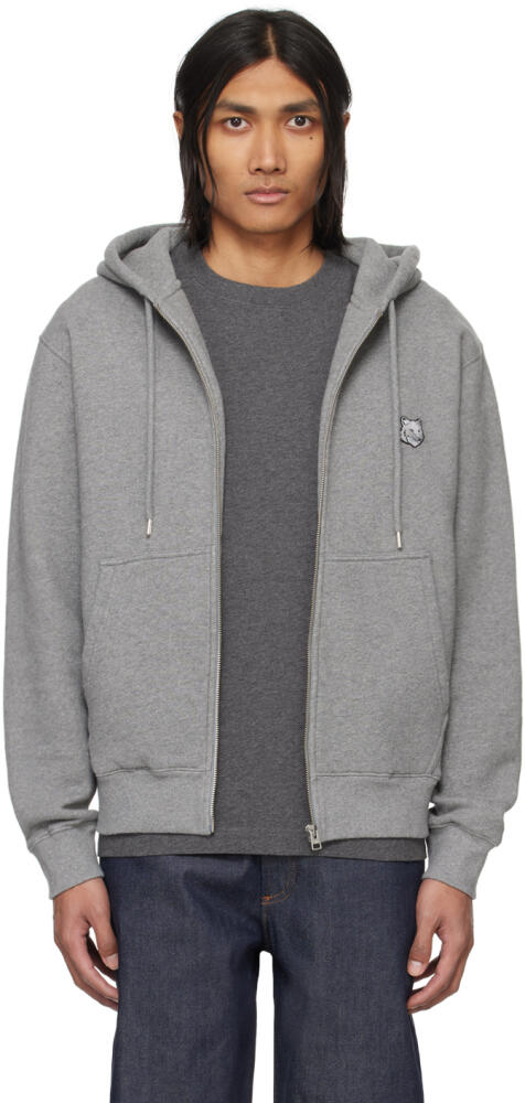 Maison Kitsuné Gray Bold Fox Head Hoodie Cover