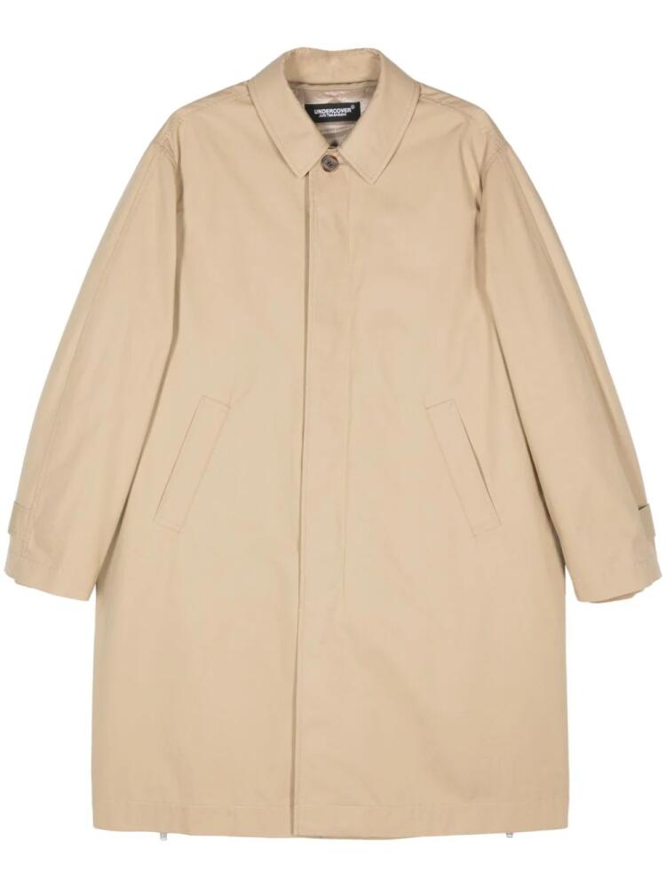 Undercover logo-print coat - Brown Cover