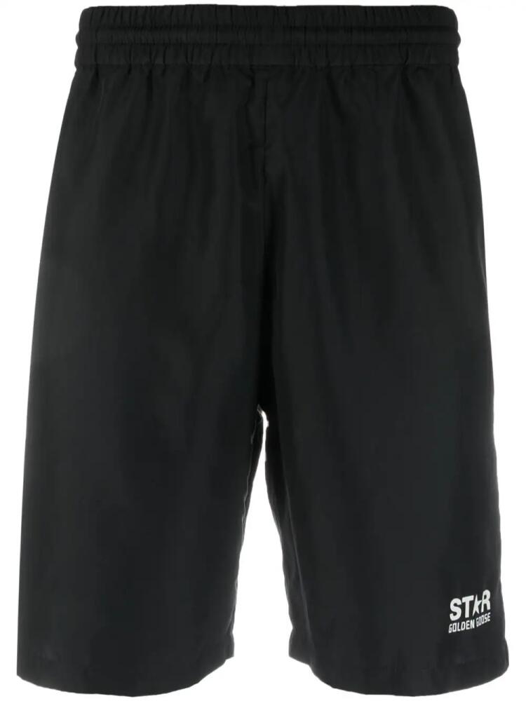 Golden Goose logo-print track shorts - Black Cover