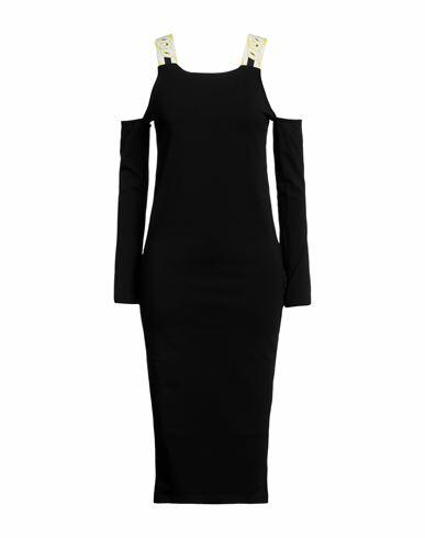 Gcds Woman Midi dress Black Cotton, Elastane Cover