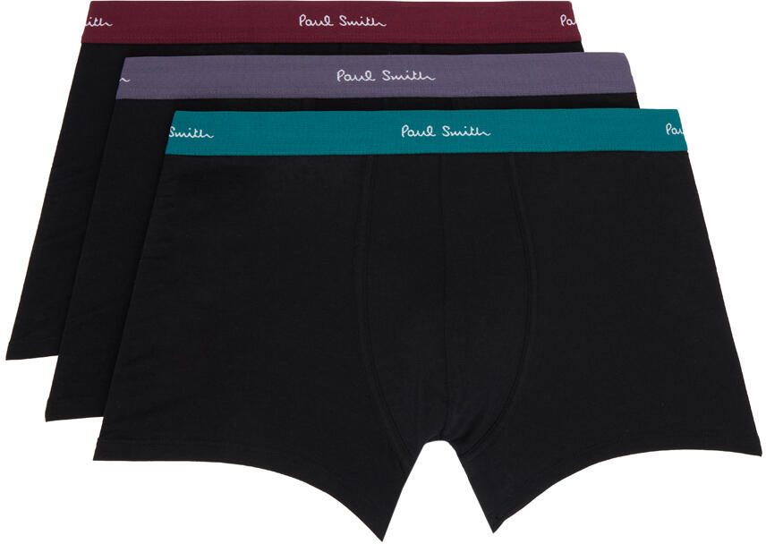 Paul Smith Three-Pack Black Contrast Waistband Boxer Briefs Cover