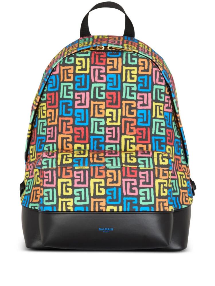 Balmain Multicoloured Pb Labyrinth Canvas backpack - Black Cover