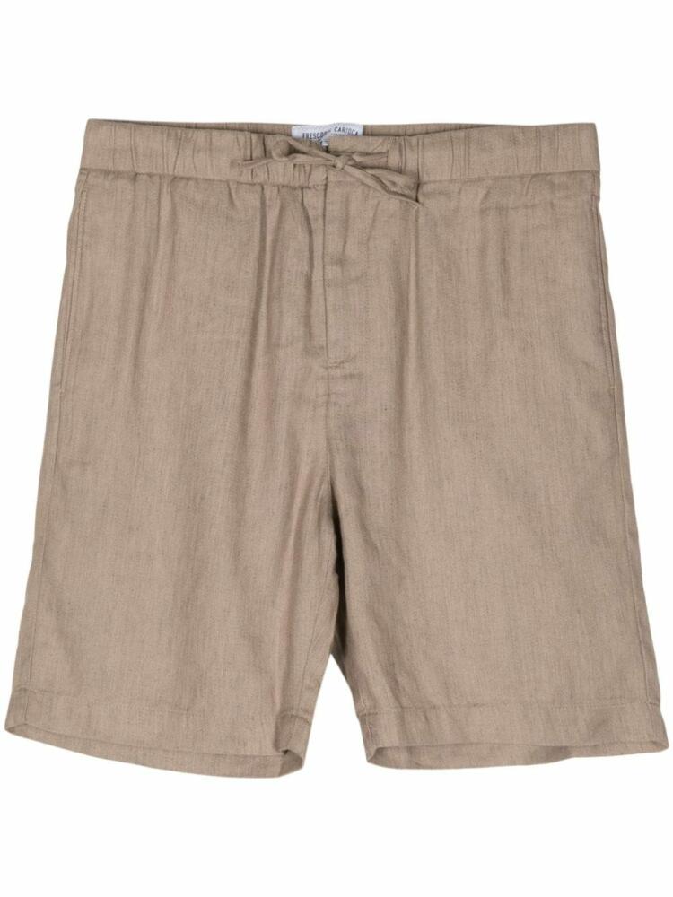 Frescobol Carioca Felipe cotton-linen shorts - Brown Cover