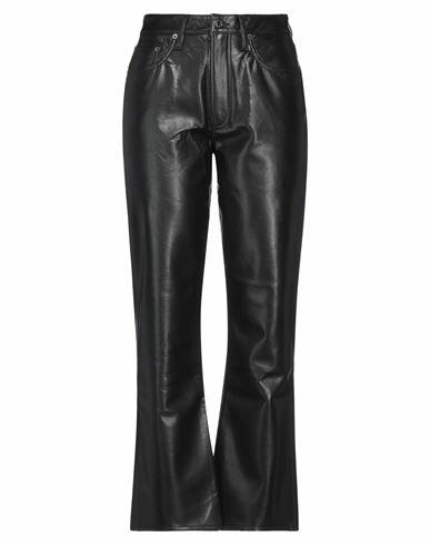 Agolde Woman Pants Black Recycled leather, Polyurethane, Viscose, Polyester Cover