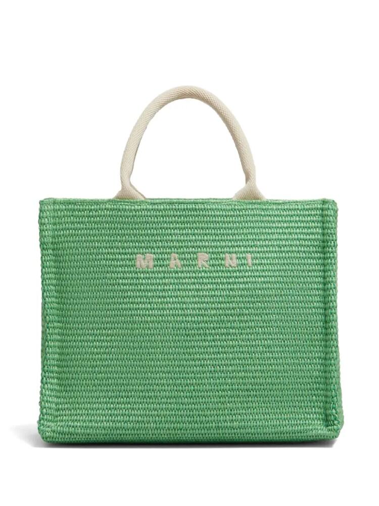 Marni embroidered logo tote bag - Green Cover