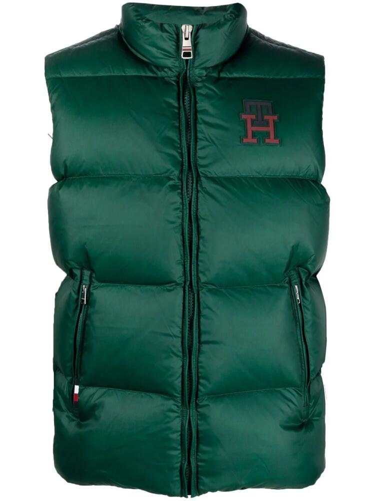 Tommy Hilfiger logo-patch down-padded gilet - Green Cover