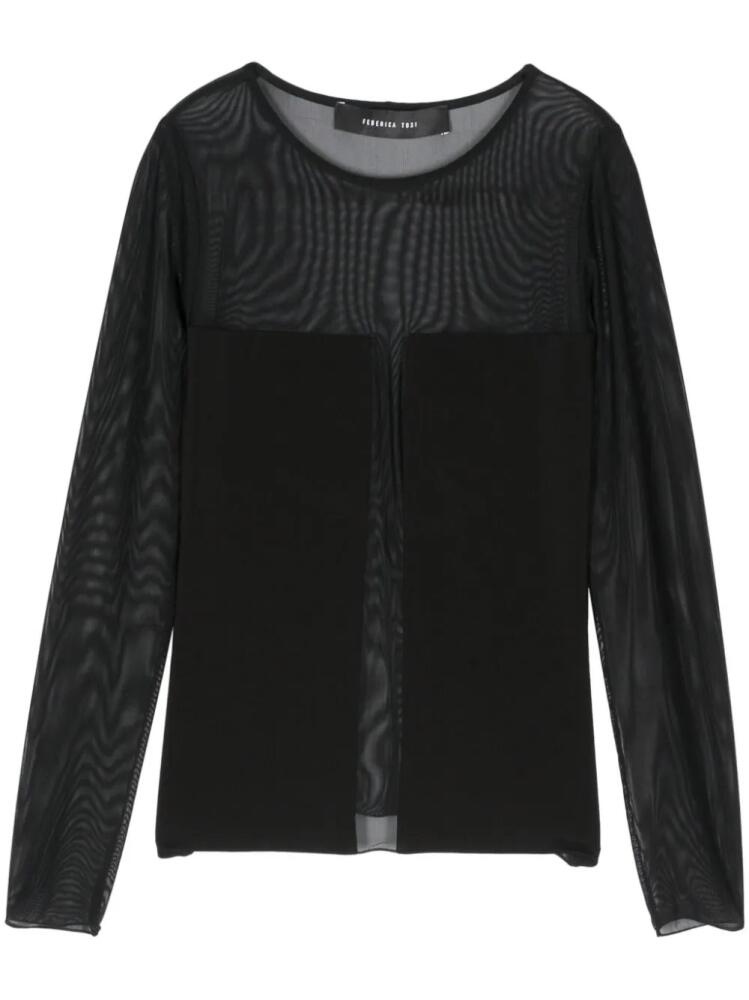 Federica Tosi semi-sheer T-shirt - Black Cover