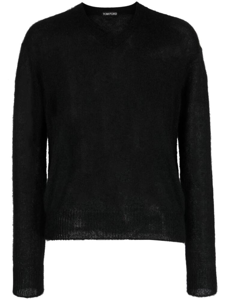 TOM FORD V-neck knitted jumper - Black Cover