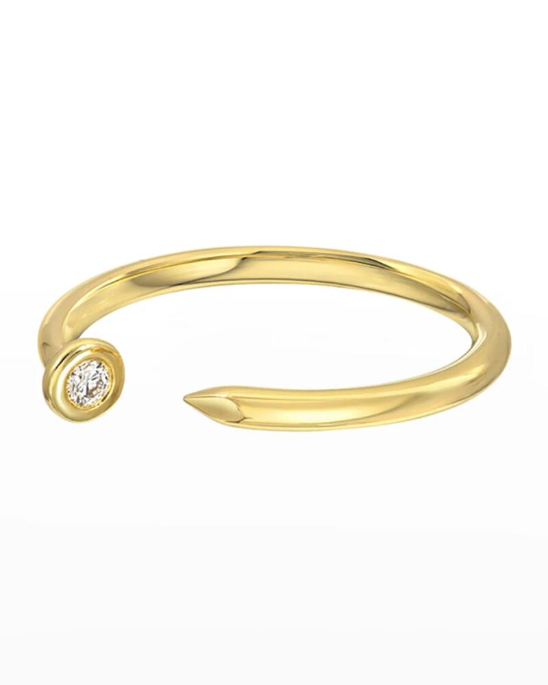 Zoe Lev Jewelry 14k Diamond Nail Cuff Ring Cover