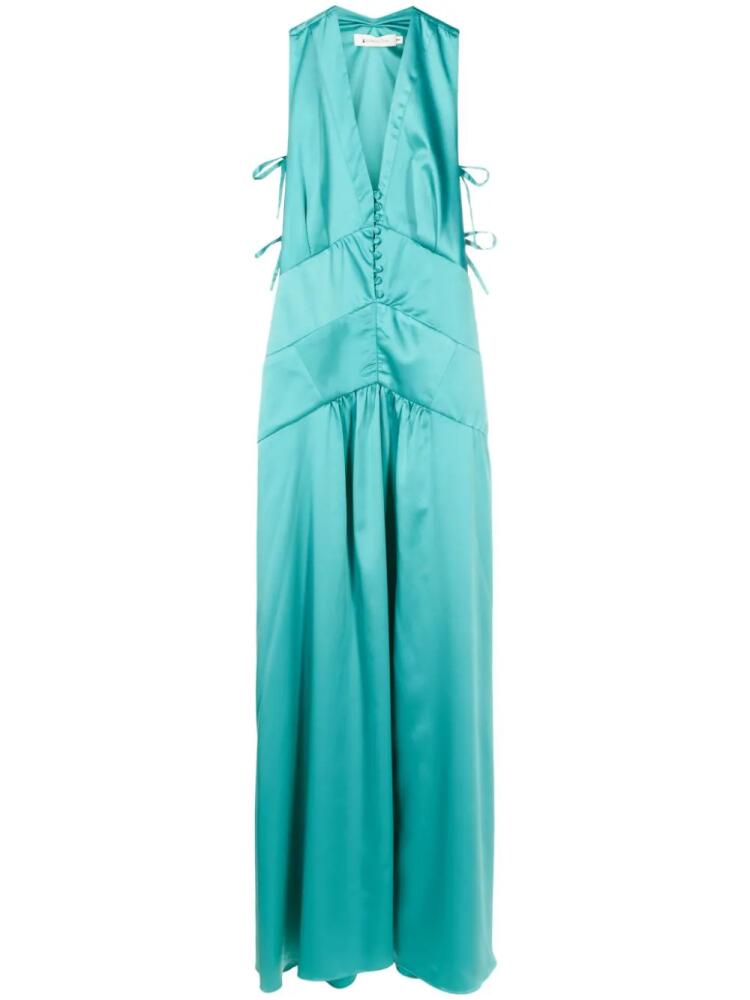 Lethicia Bronstein Teres satin maxi dress - Green Cover