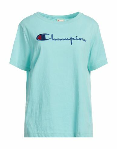 Champion Woman T-shirt Turquoise Cotton Cover