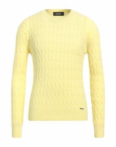 Dsquared2 Man Sweater Yellow Mohair wool, Polyamide, Wool, Elastane Cover