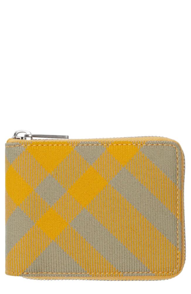 burberry Daniels Check Canvas Zip Wallet in Hunter Cover