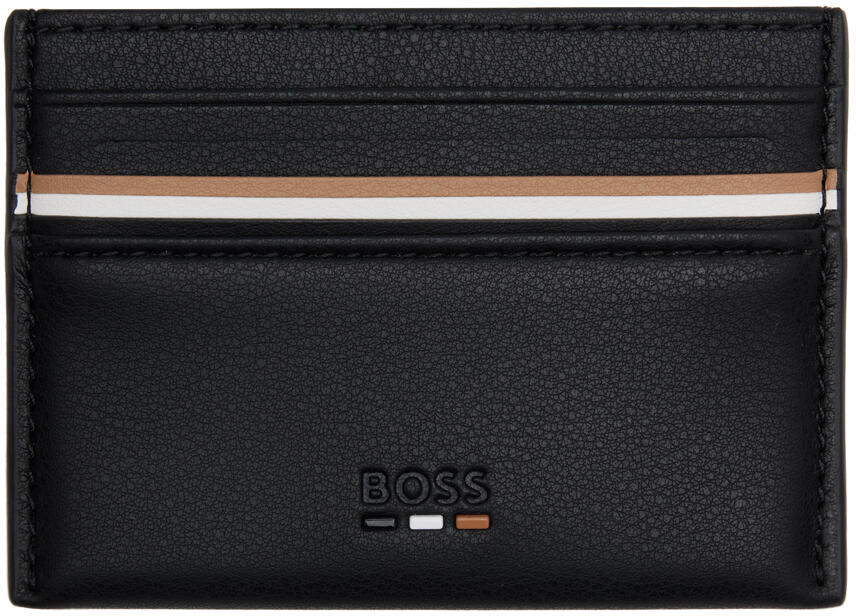 BOSS Black Faux-Leather Card Holder Cover