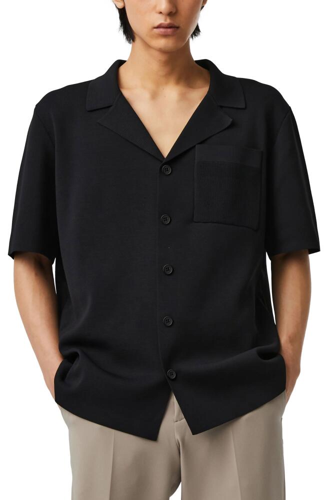 AlphaTauri Fanoa Short Sleeve Button-Up Knit Shirt in Black Cover