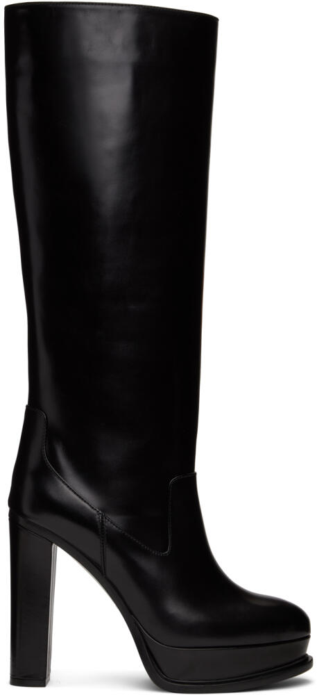 Alexander McQueen Black Pull-On Platform Boots Cover