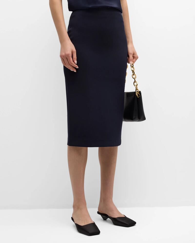 St. John Stretch Crepe Midi Suiting Skirt Cover