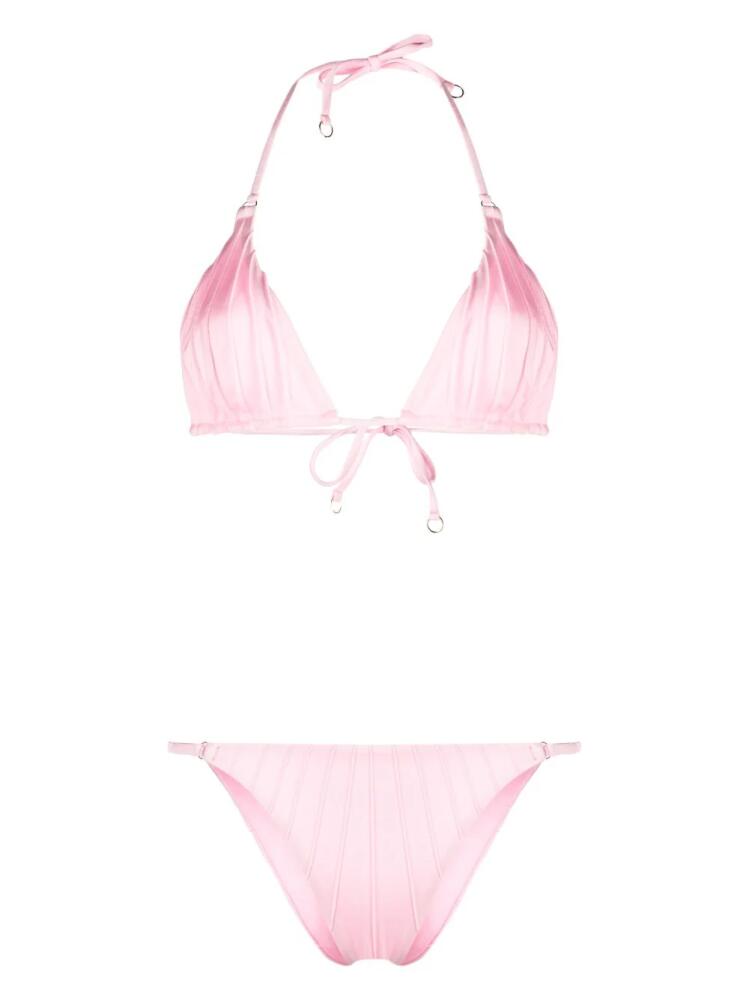 Noire Swimwear gathered bikini set - Pink Cover