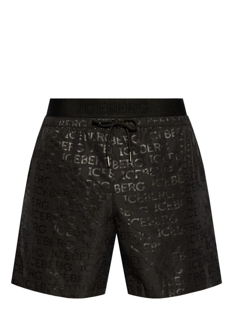 Iceberg logo-print swim shorts - Black Cover