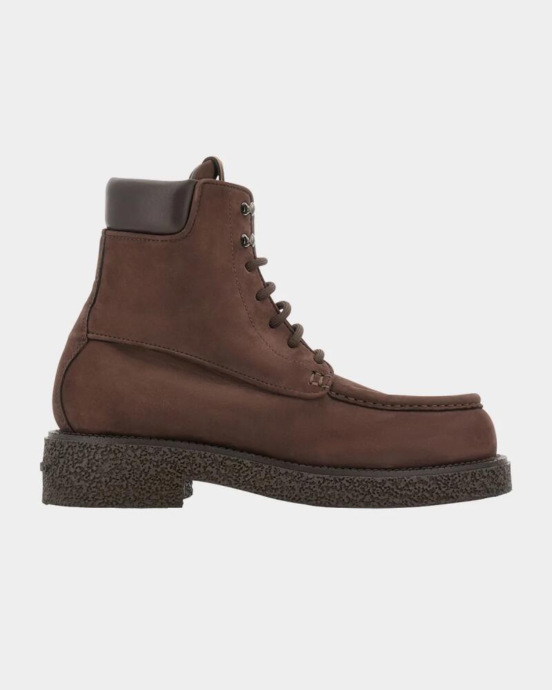 Ferragamo Men's Colorado Suede Lace-Up Boots Cover