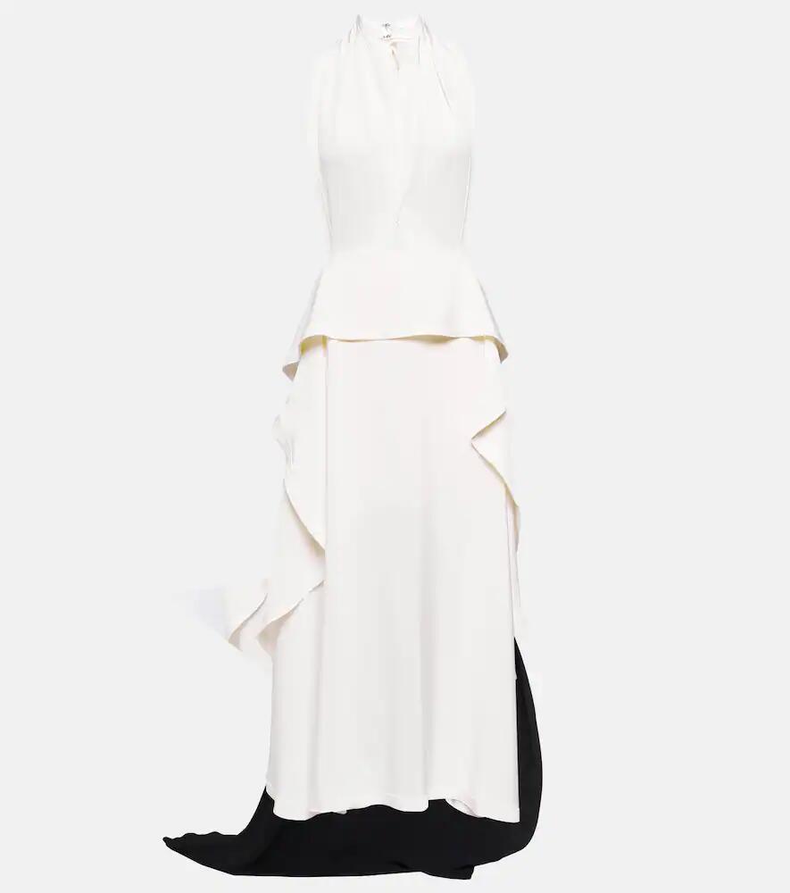 Victoria Beckham Cutout halterneck satin and crêpe gown Cover