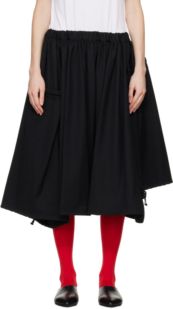 Comme des Garçons Black Drawstring Pouch Midi Skirt Cover