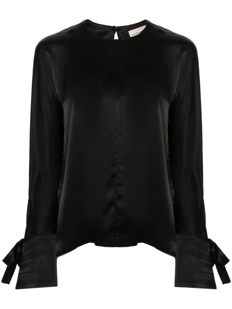 Semicouture long-sleeve satin blouse - Black Cover