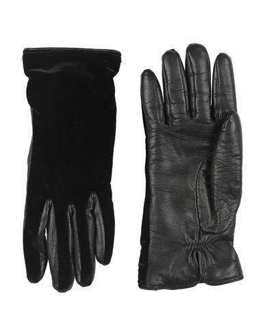 Emporio Armani Woman Gloves Black Lambskin, Polyester, Elastane Cover