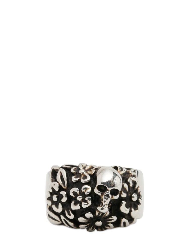 ALEXANDER MCQUEEN Floral Skull Brass Ring Cover