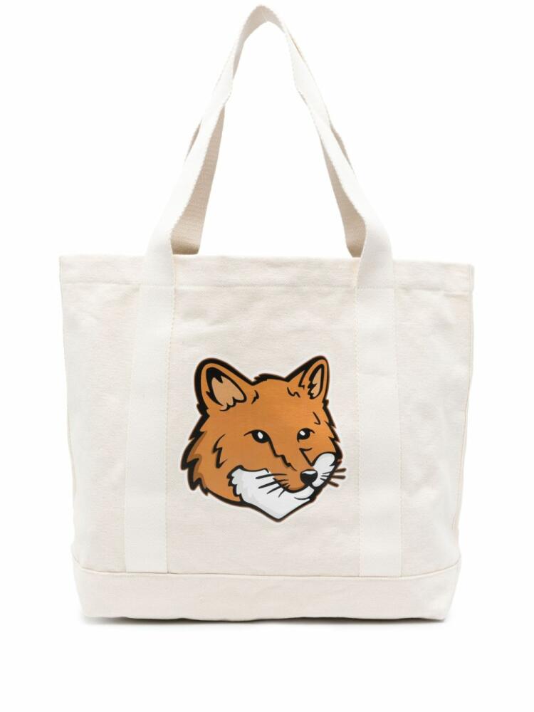 Maison Kitsuné Fox Head canvas tote bag - Neutrals Cover