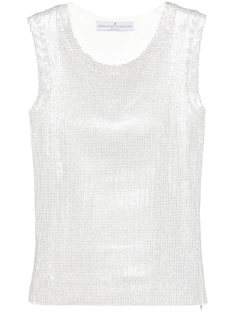 Ermanno Scervino stud-embellished cotton tank top - White Cover