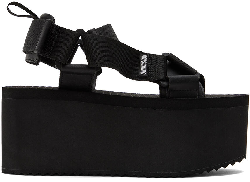 Moschino Black Wedge Sandals Cover