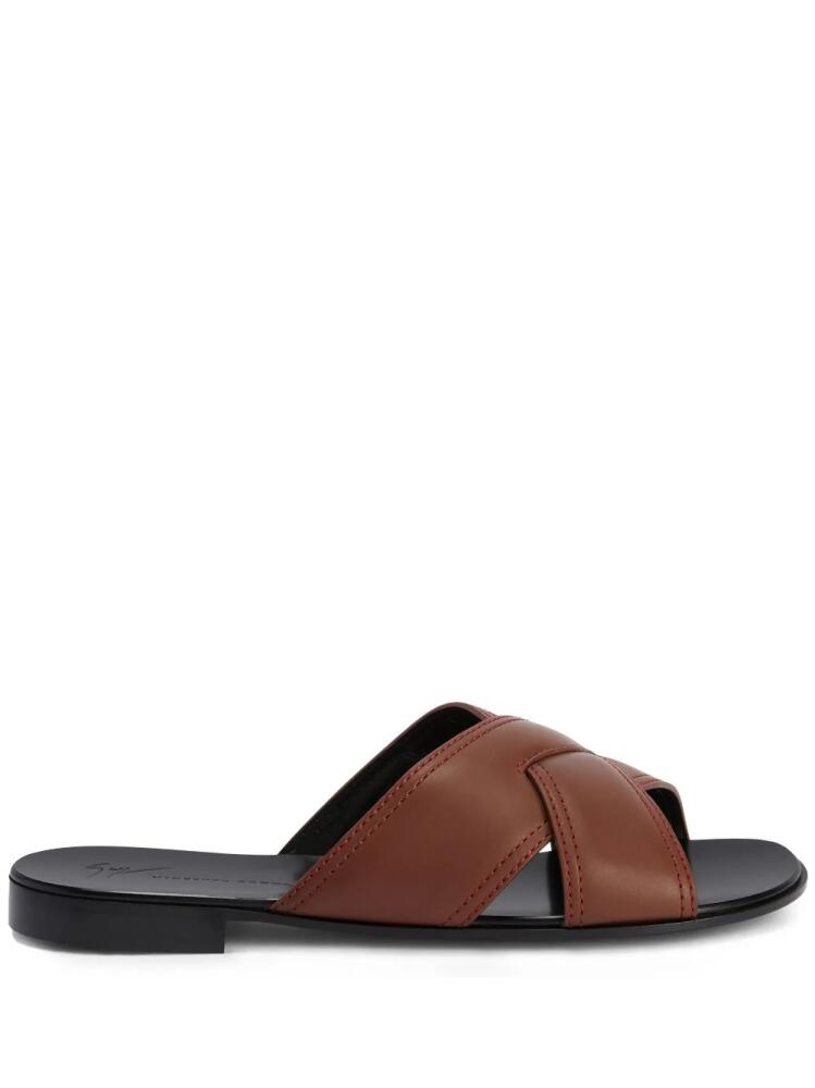 Giuseppe Zanotti Flavio crossed-leather sandals - Brown Cover