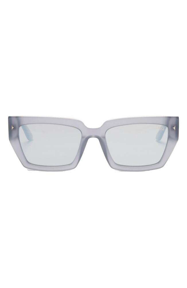 DEZI Switch 55mm Square Sunglasses in Steel /Smoke Flash Cover