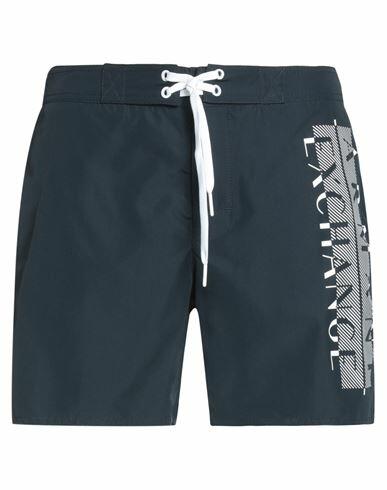 Armani Exchange Man Swim trunks Midnight blue Polyester Cover