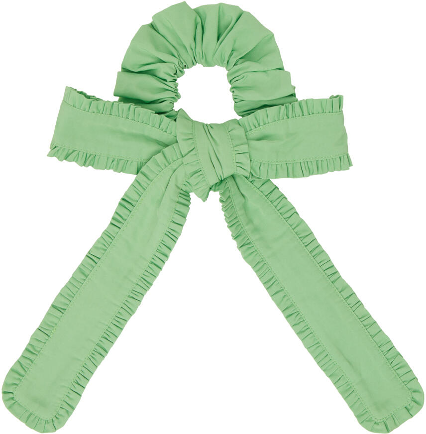 GANNI Green Ruffled Scrunchie Cover