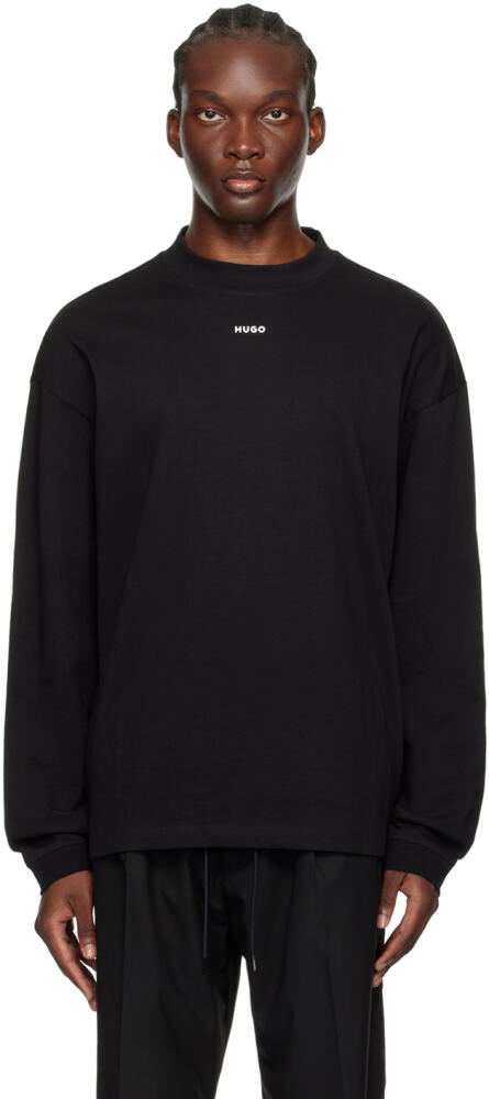 Hugo Black Bonded Long Sleeve T-Shirt Cover