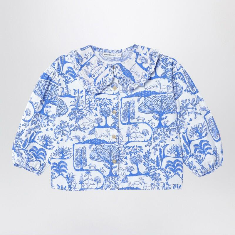 Bobo Choses Wonderland white/blue cotton blouse Cover