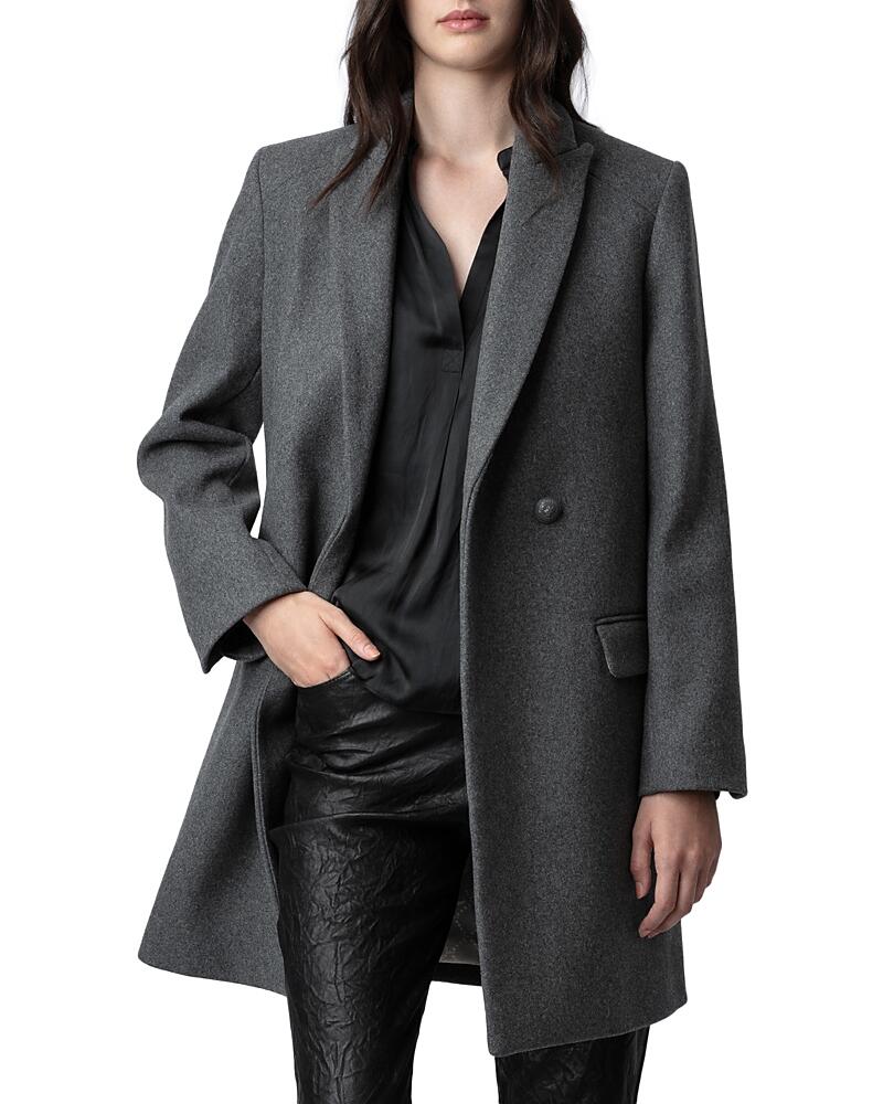 Zadig & Voltaire Marco Wool Blend Peak Lapel Coat Cover