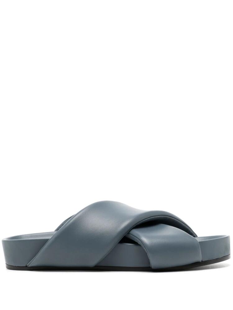 Jil Sander crossover-strap leather sandals - Blue Cover