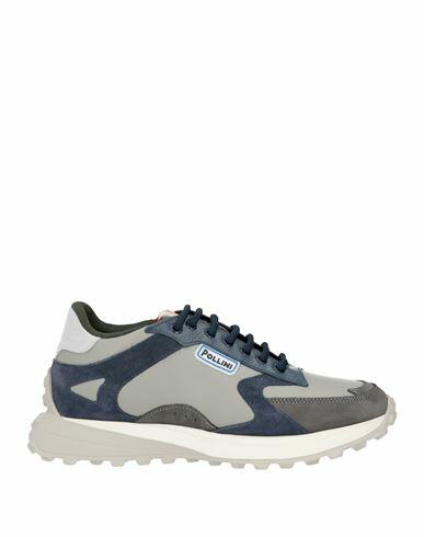 Pollini Man Sneakers Grey Leather, Textile fibers Cover