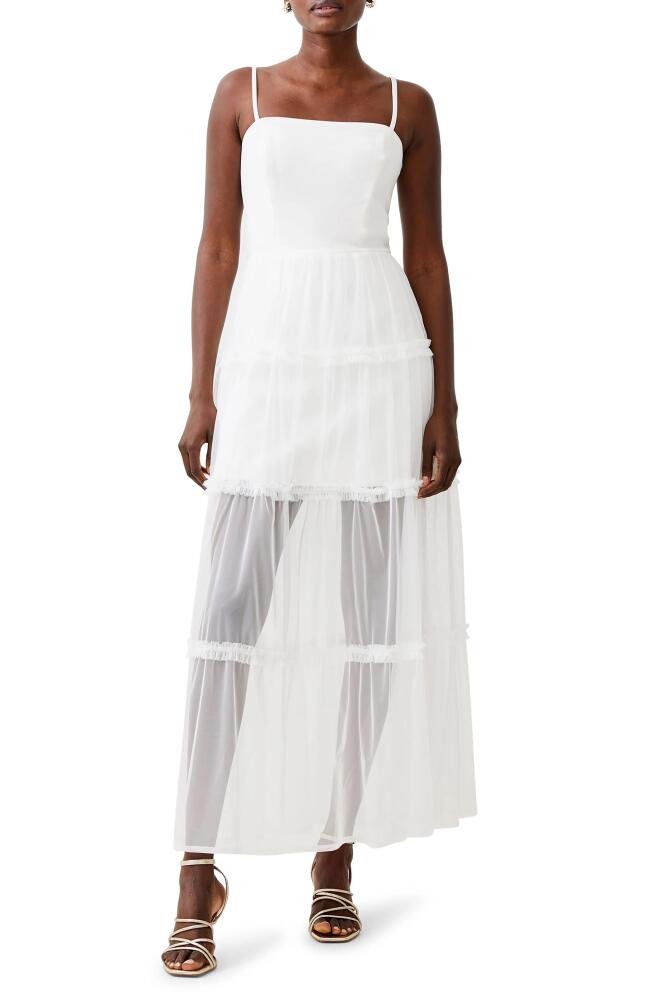 French Connection Whisper Strappy Tulle Maxi Dress in Summer White Cover