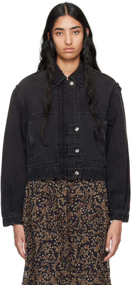 Isabel Marant Etoile Black Julie Denim Jacket Cover